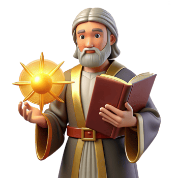 impressive creative 3D Illustration Wise Old Man Sun Book premium png