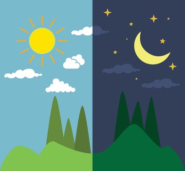 Day and Night Landscape Illustration vector