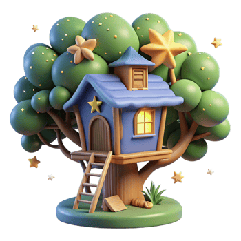 impressive abstract Enchanted Treehouse 3D Render exclusive png