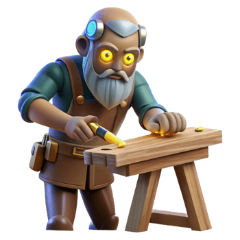 beautiful minimalist 3D Illustration Carpenter Crafting original png