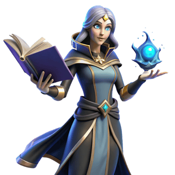 stunning abstract Fantasy 3D Render of a Female Mage authentic png