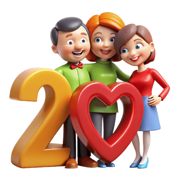 impressive artistic 3D Cartoon Family Love 2023 Illustration original png