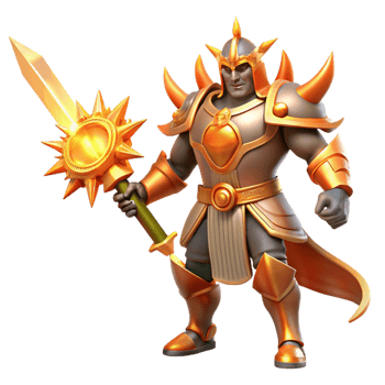 vibrant contemporary Golden Knight 3D Illustration 4K png