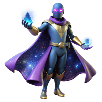 beautiful classic Cosmic Mage 3D Illustration premium png