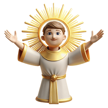 vibrant modern 3D Render Boy Angel Halo Gold high quality png