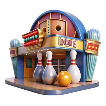 stunning contemporary Retro Bowling Alley 3D Illustration authentic png