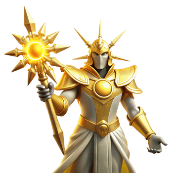magnificent contemporary Golden Sun God 3D Illustration detailed png