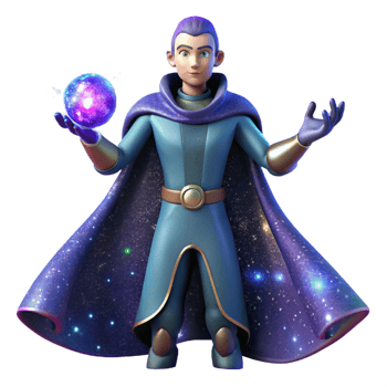 impressive classic 3D Render of a Young Wizard 4K png