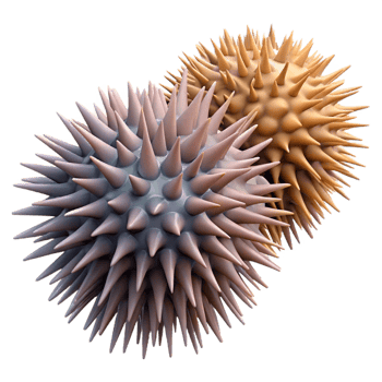 magnificent classic 3D Spiky Microscopic Sphere Illustration high quality png