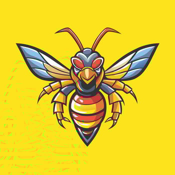 Colorful and Gradient Illustration of a Hornet with Intricate Details vector