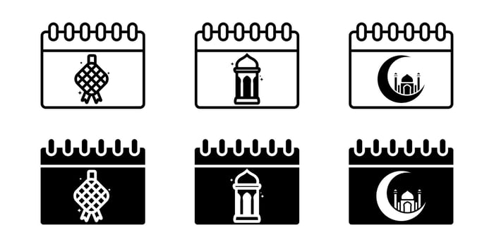Calendar icon set. for mobile concept and web design on white background vector