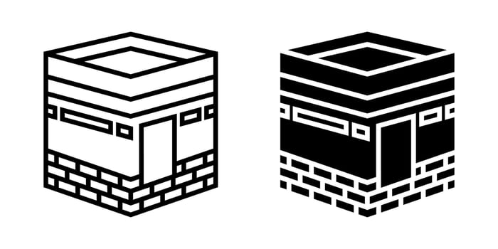 Kaaba icon set. for mobile concept and web design on white background vector