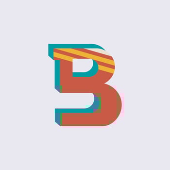 the letter B is made up of colorful stripes vector