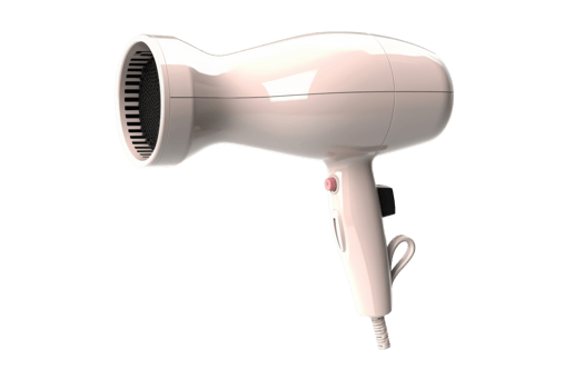 White Hair dryer. Blowing hot air. png
