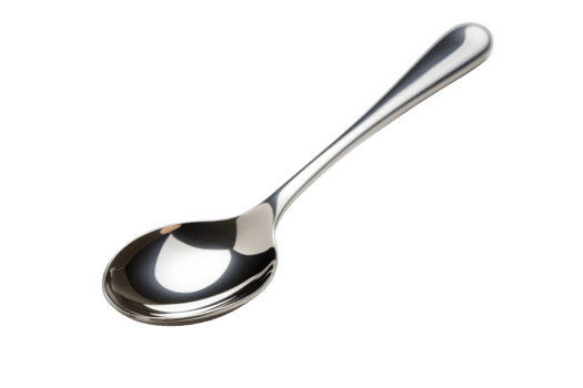 Metal spoon for food. png
