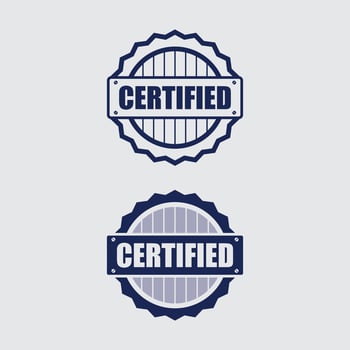 Certified rubber stamp set Grunge red black badge black vector