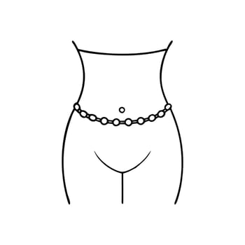 Chic Waist Chain Design for Stylish Outfits vector