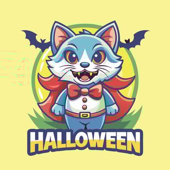 Adorable Halloween Cats Mascot Illustration for Your Spooky Branding vector