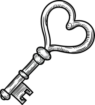 a heart shaped key with a keyhole in the middle vector