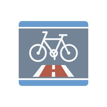 Bicycle Lane Icon for Urban Planning vector