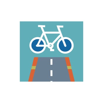 Urban Planning Icon for Bicycle Lanes vector