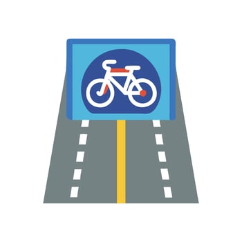 Icon Representing Bicycle Lanes for Urban Design vector