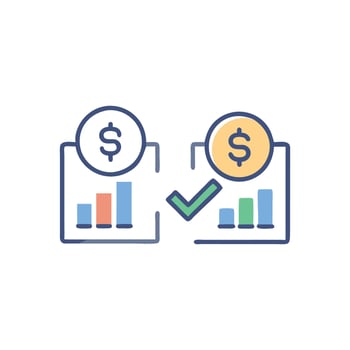Comparative Market Analysis Icon Design vector