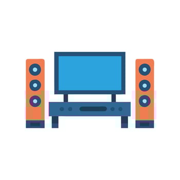 Stylish Home Theater Icon for Media vector