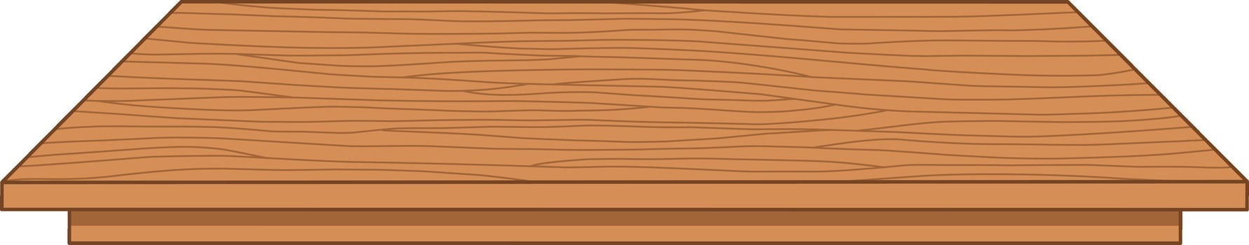 Wooden Table Top Front View. Flat and Simple Style. vector