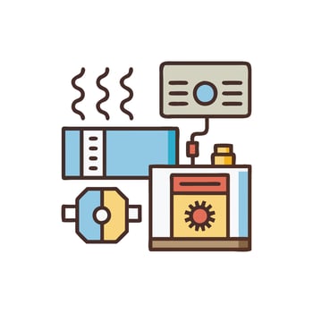 Unique HVAC System Icon for Home vector