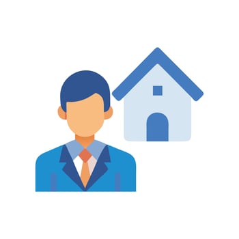 Creative Real Estate Agent Icon for Marketing vector