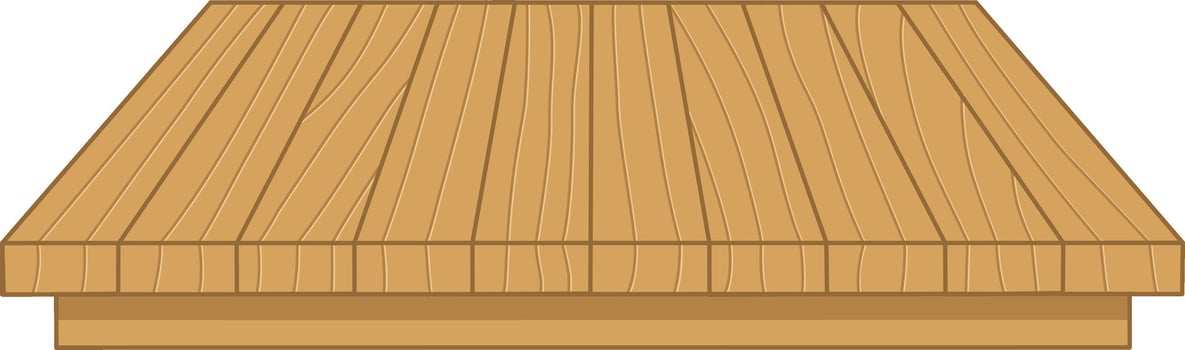 Wooden Table Top Front View With Texture. Flat and Simple Style. vector