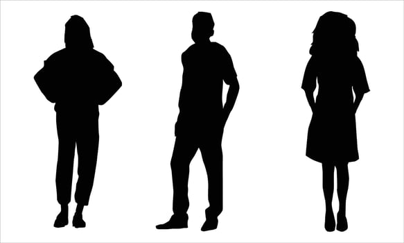 Man and women black silhouette Illustration vector