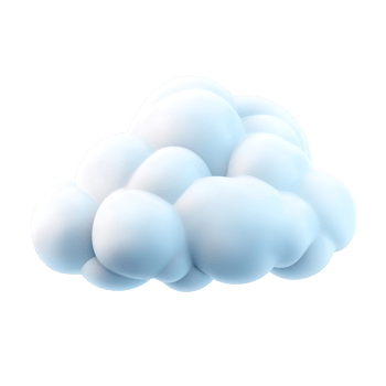 A three dimensional rendering of a fluffy white cloud, Isolated on Transparent Background. png
