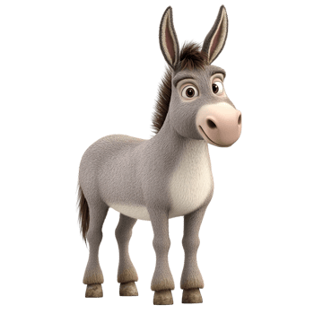 A Friendly Cartoon Donkey Stands Against A Black Background png