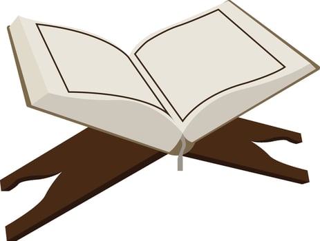 Brown Detailed 3D Quran Design Ramadan vector
