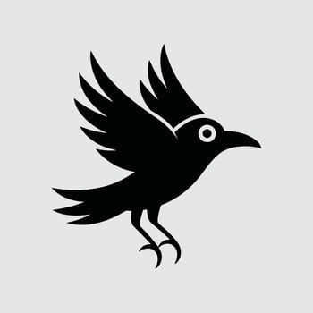 Crow logo, bird logo, Symbol vector