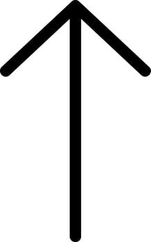 Arrow Thin Up Outline Style Icon vector