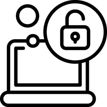 Unlock Outline Style Icon Design vector
