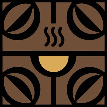 Minimalist abstract coffee mug with sleek steam lines vector