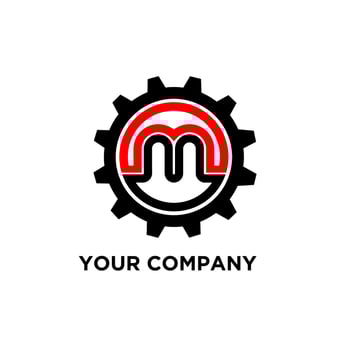 Gear Logo Letter MM vector