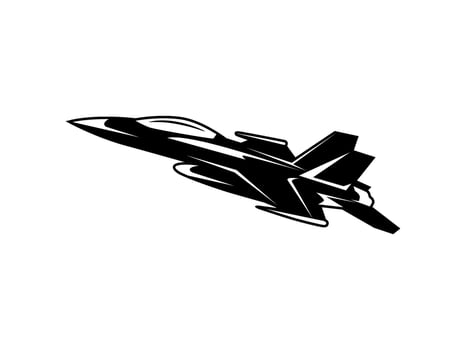 silhouette military aircraft jet fighter in the sky vector