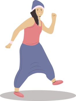 Street Dancer Woman Character in Flat Design vector