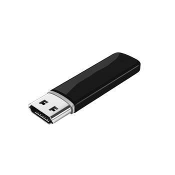 Black and silver USB stick resting on a clean transparent background, showcasing a modern design, Black and silver USB stick on transparent backgroundfile png