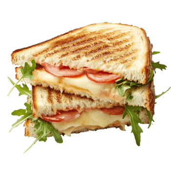 Delicious traditional Croque Monsieur sandwich on a clean transparent background for an appetizing look, Traditional CroqueMonsieur Sandwich on transparent background png