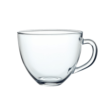Empty glass tea cup elegantly positioned against a bright transparent background, perfect for tea enthusiasts and decor, Empty glass tea cup on transparent backgroundfile png