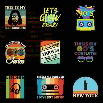 Set of Retro Throwback 80s T-shirt Design with Old Things Quote Artwork vector