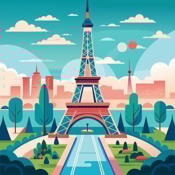 eiffel tower illustration , symbol of the city of Paris vector