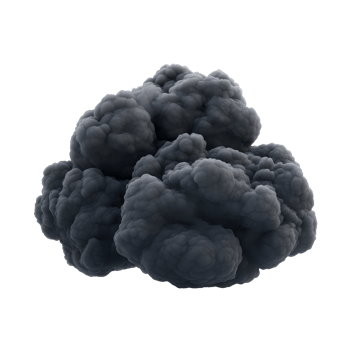 Dark storm clouds gathering against a transparent background, signaling a possible weather change, 3D cartoon Dark Storm Clouds On transparent background png