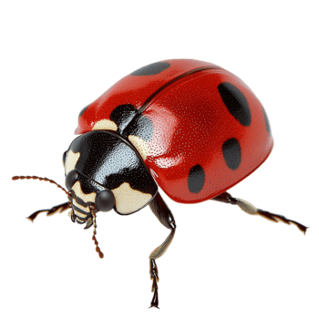 A Realistic Red Ladybug with Black Spots for Nature and Insect png